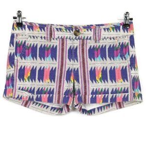 American Eagle‎ Midi Shorts Boho Aztec Tribal Grey Purple Pink Stretch 4